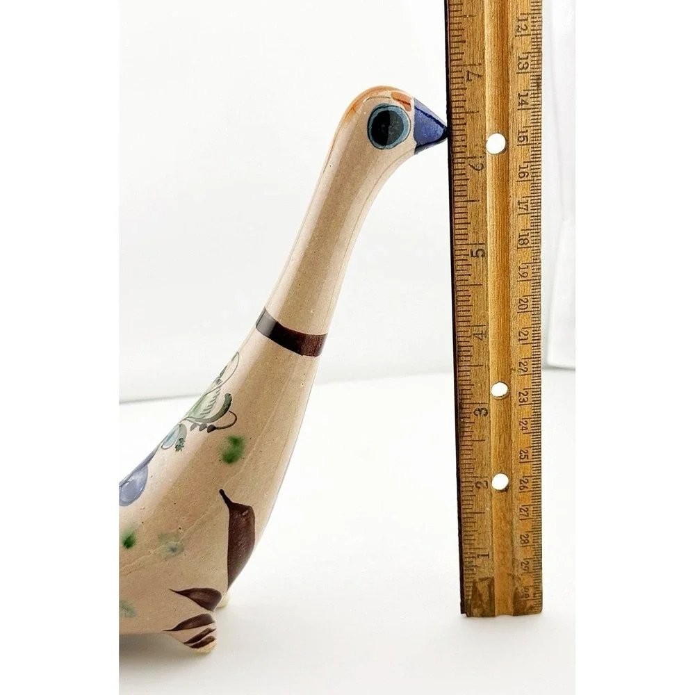 Vintage Tonala Mexican pottery hand painted dove 1970's-80's. About 7